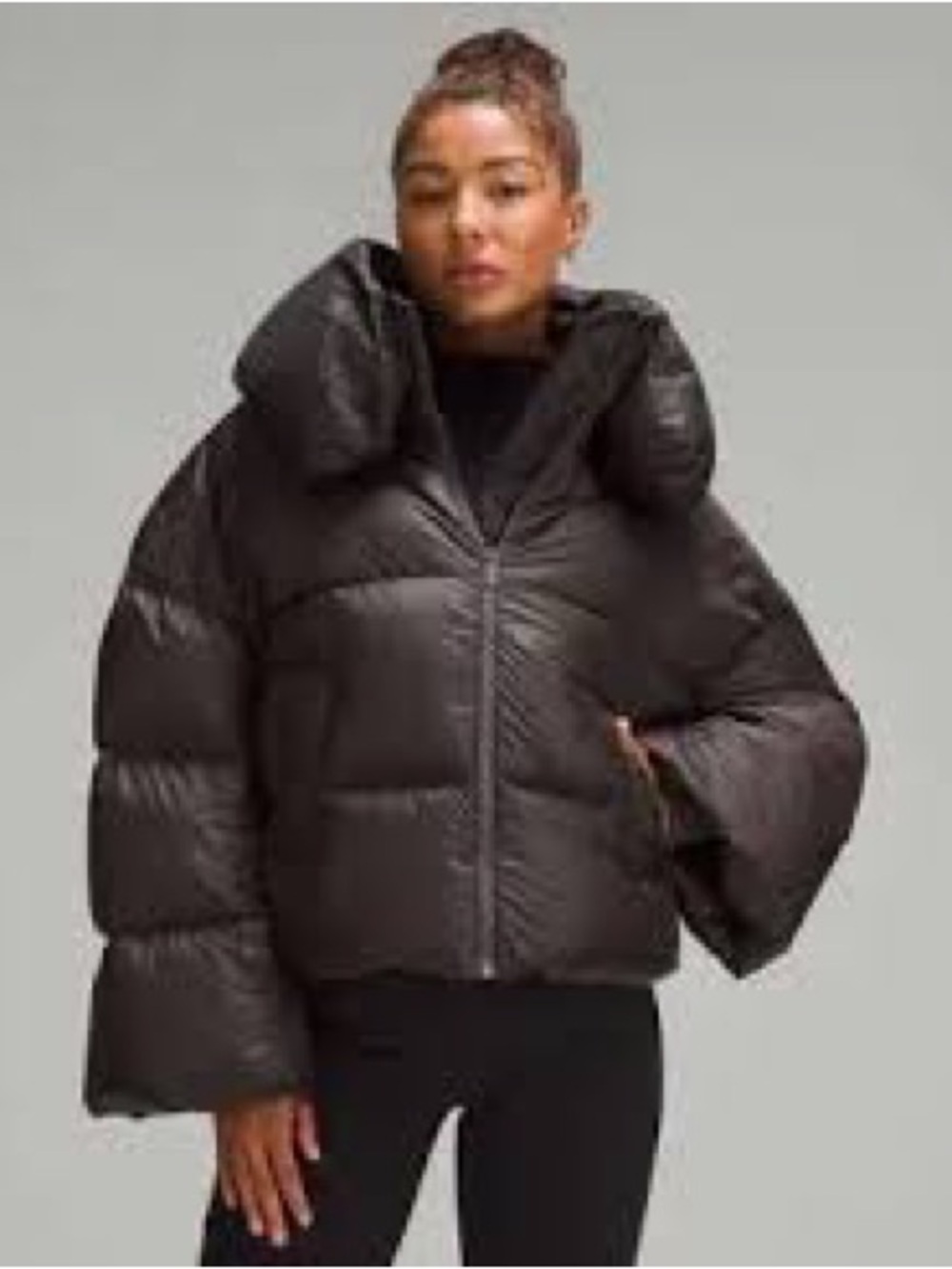 lululemon athletica Black Oversized Collar Puffer Jacket
